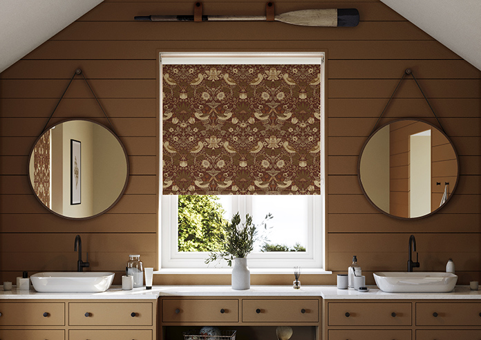 William Morris At Home Strawberry Thief, Acorn - Roller Blind - Image 3